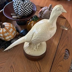 Vintage White Pheasant Sculpture Figurine Statue
